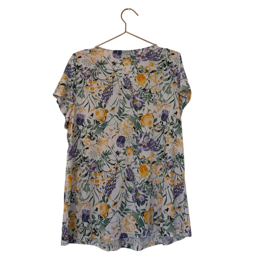 Lane Bryant Yellow and Purple Floral Top - Picture 4 of 6